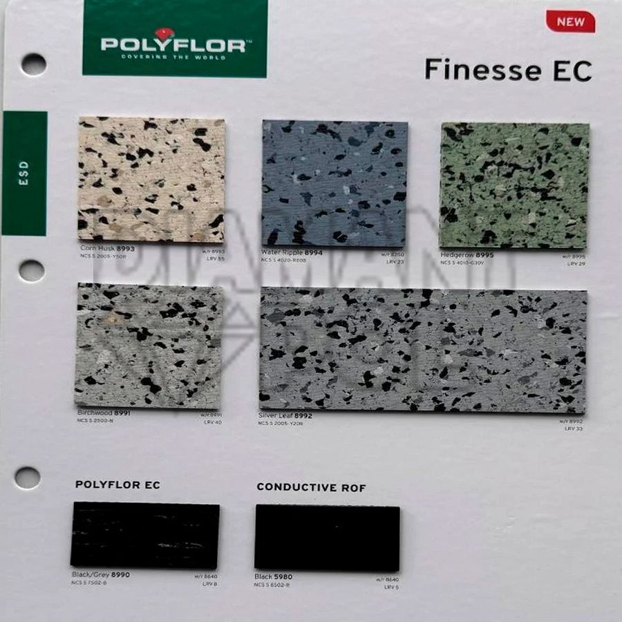 Токопроводящий линолеум Polyflor Finesse EC F55 фото, характеристики, купить