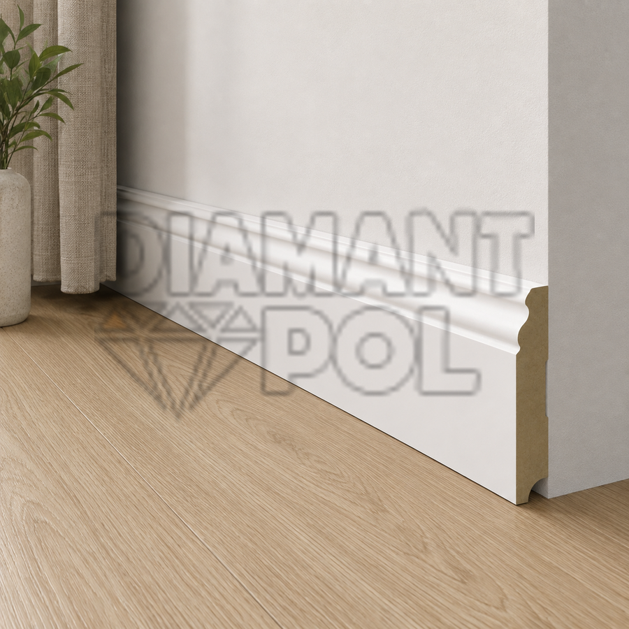 Плінтус Classen Naxos Pure+ Білий 78 мм 57123 фото, характеристики, купити